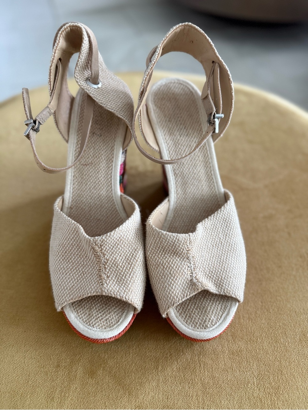 SCHUTZ Women’s Ankle-Strap Wedge Sandals in Beige